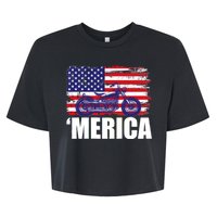 Merica USA Motorcycle  Bella+Canvas Jersey Crop Tee