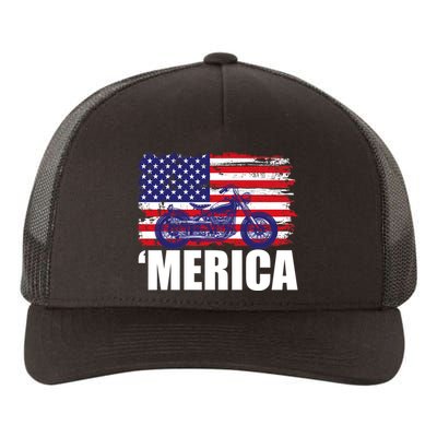 Merica USA Motorcycle  Yupoong Adult 5-Panel Trucker Hat