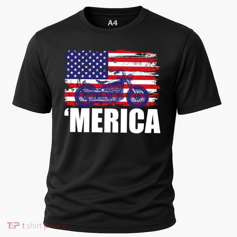 Merica USA Motorcycle  Cooling Performance Crew T-Shirt