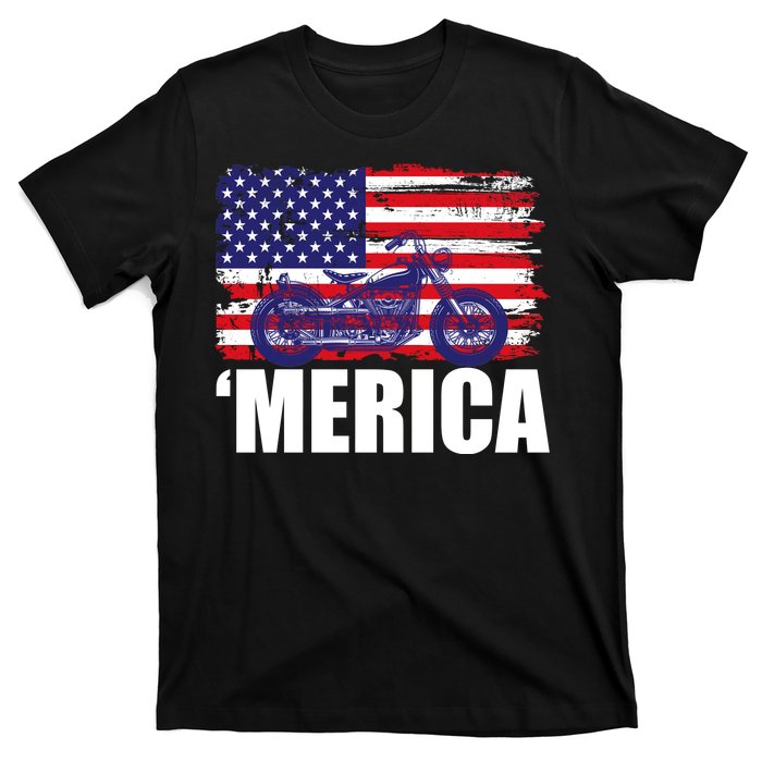 Merica USA Motorcycle  T-Shirt