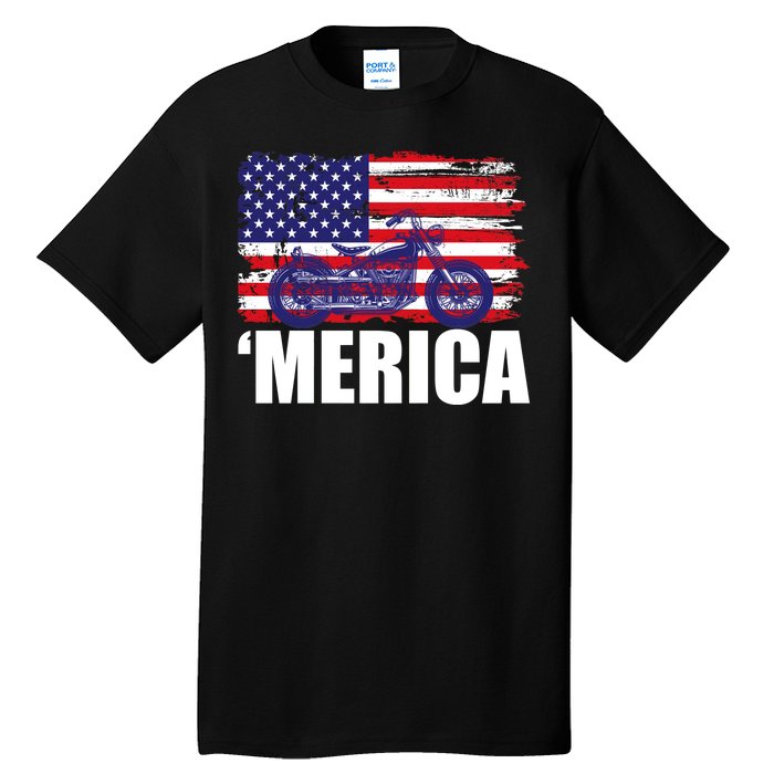 Merica USA Motorcycle  Tall T-Shirt