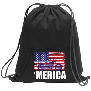 Merica USA Motorcycle  Sweatshirt Cinch Pack Bag