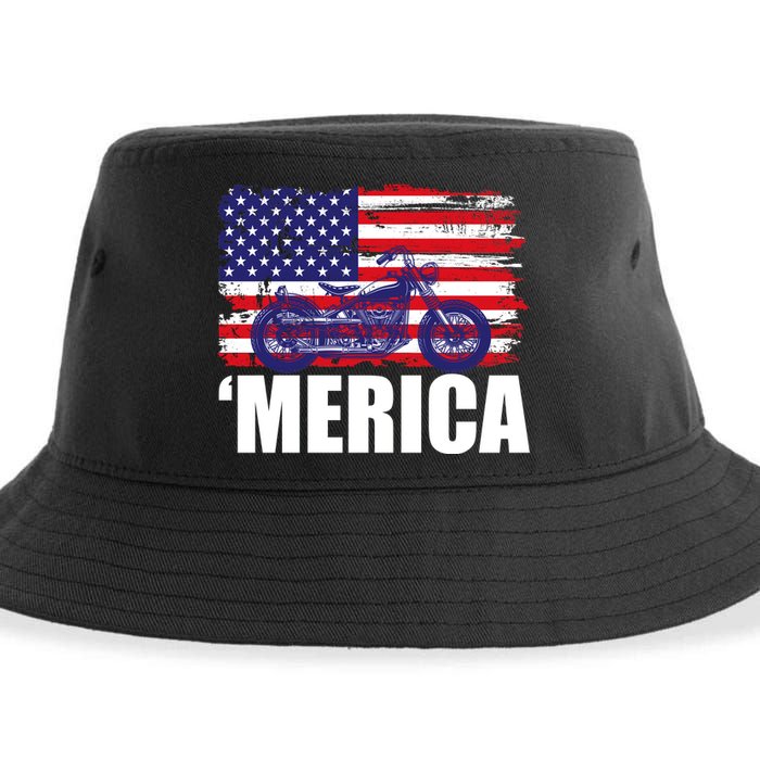 Merica USA Motorcycle  Sustainable Bucket Hat