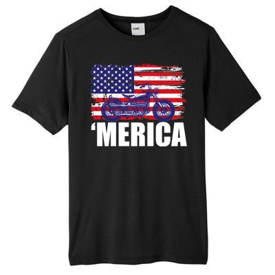 Merica USA Motorcycle  Tall Fusion ChromaSoft Performance T-Shirt