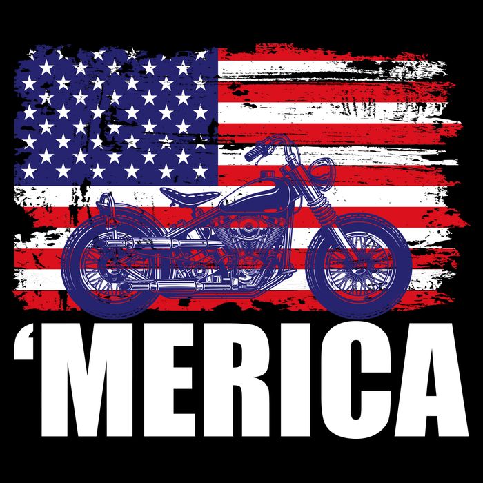 Merica USA Motorcycle  Drawstring Bag