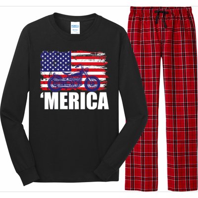 Merica USA Motorcycle  Long Sleeve Pajama Set