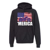 Merica USA Motorcycle  Premium Hoodie