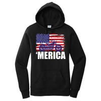 Merica USA Motorcycle  Women's Pullover Hoodie