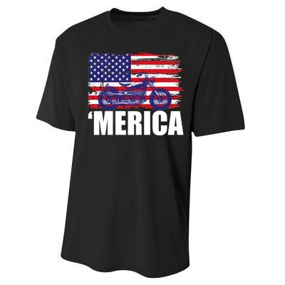 Merica USA Motorcycle  Performance Sprint T-Shirt