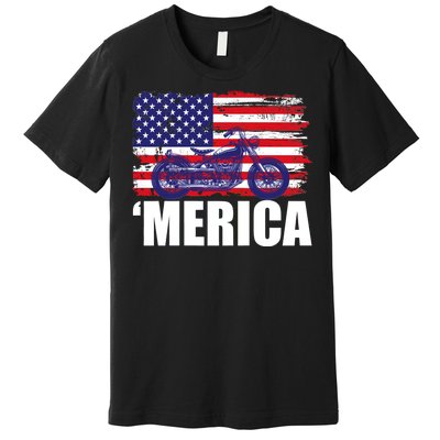 Merica USA Motorcycle  Premium T-Shirt