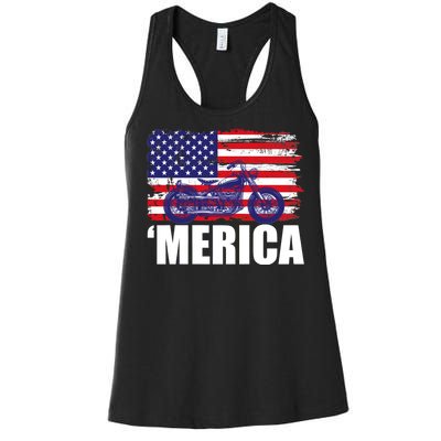 Merica USA Motorcycle  Women's Racerback Tank