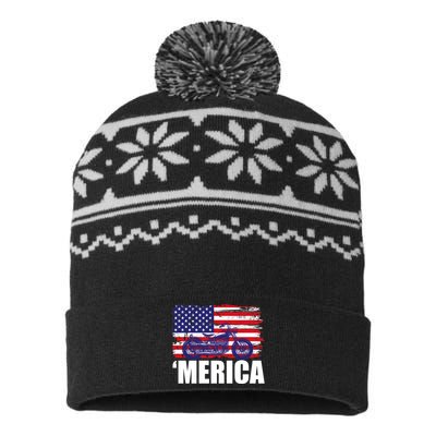 Merica USA Motorcycle  USA-Made Snowflake Beanie