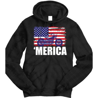 Merica USA Motorcycle  Tie Dye Hoodie