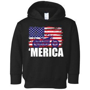 Merica USA Motorcycle  Toddler Hoodie