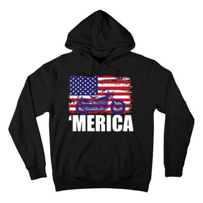 Merica USA Motorcycle  Tall Hoodie