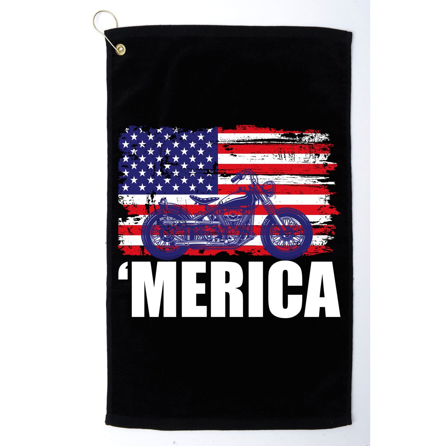 Merica USA Motorcycle  Golf Towel
