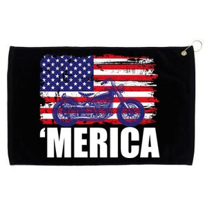 Merica USA Motorcycle  Grommeted Golf Towel