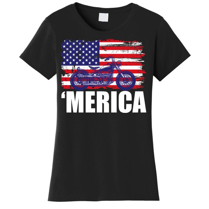 Merica USA Motorcycle  Women's T-Shirt