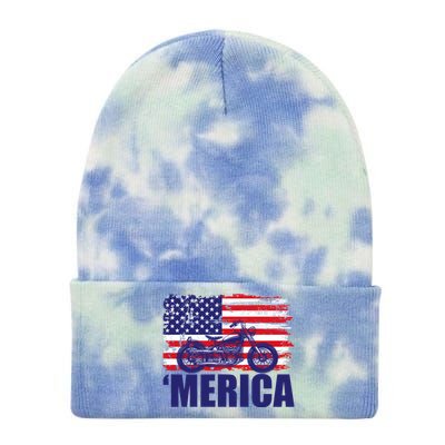 Merica USA Motorcycle  Tie Dye 12in Knit Beanie