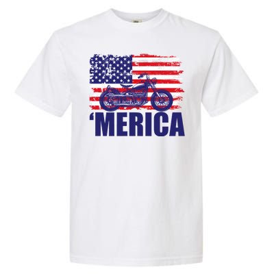 Merica USA Motorcycle  Garment-Dyed Heavyweight T-Shirt