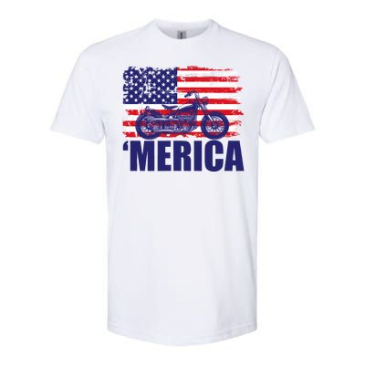 Merica USA Motorcycle  Softstyle CVC T-Shirt