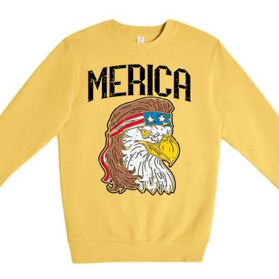 Merica Vintage Patriotic Bald Eagle Premium Crewneck Sweatshirt