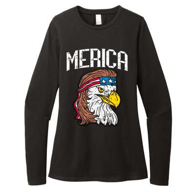 Merica Vintage Patriotic Bald Eagle Womens CVC Long Sleeve Shirt