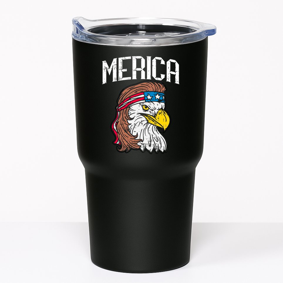 Merica Vintage Patriotic Bald Eagle Tumbler