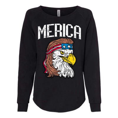 Merica Vintage Patriotic Bald Eagle Womens California Wash Sweatshirt