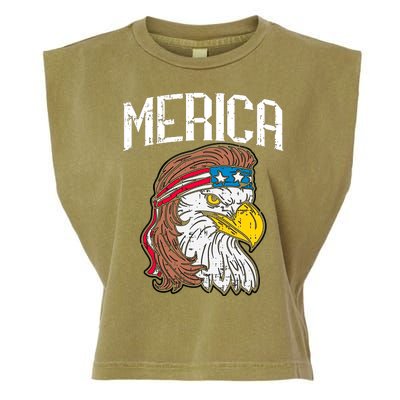 Merica Vintage Patriotic Bald Eagle Garment-Dyed Women's Muscle Tee