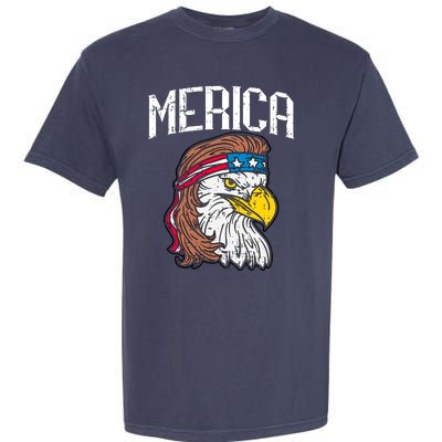 Merica Vintage Patriotic Bald Eagle Garment-Dyed Heavyweight T-Shirt