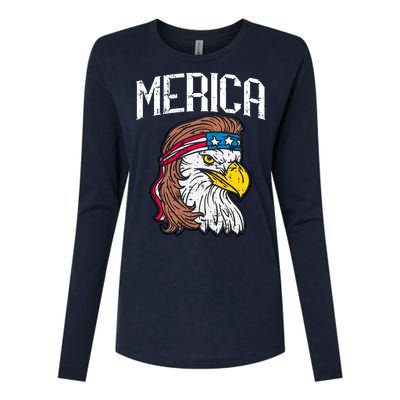 Merica Vintage Patriotic Bald Eagle Womens Cotton Relaxed Long Sleeve T-Shirt