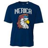 Merica Vintage Patriotic Bald Eagle Cooling Performance Crew T-Shirt