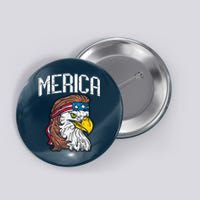 Merica Vintage Patriotic Bald Eagle Button