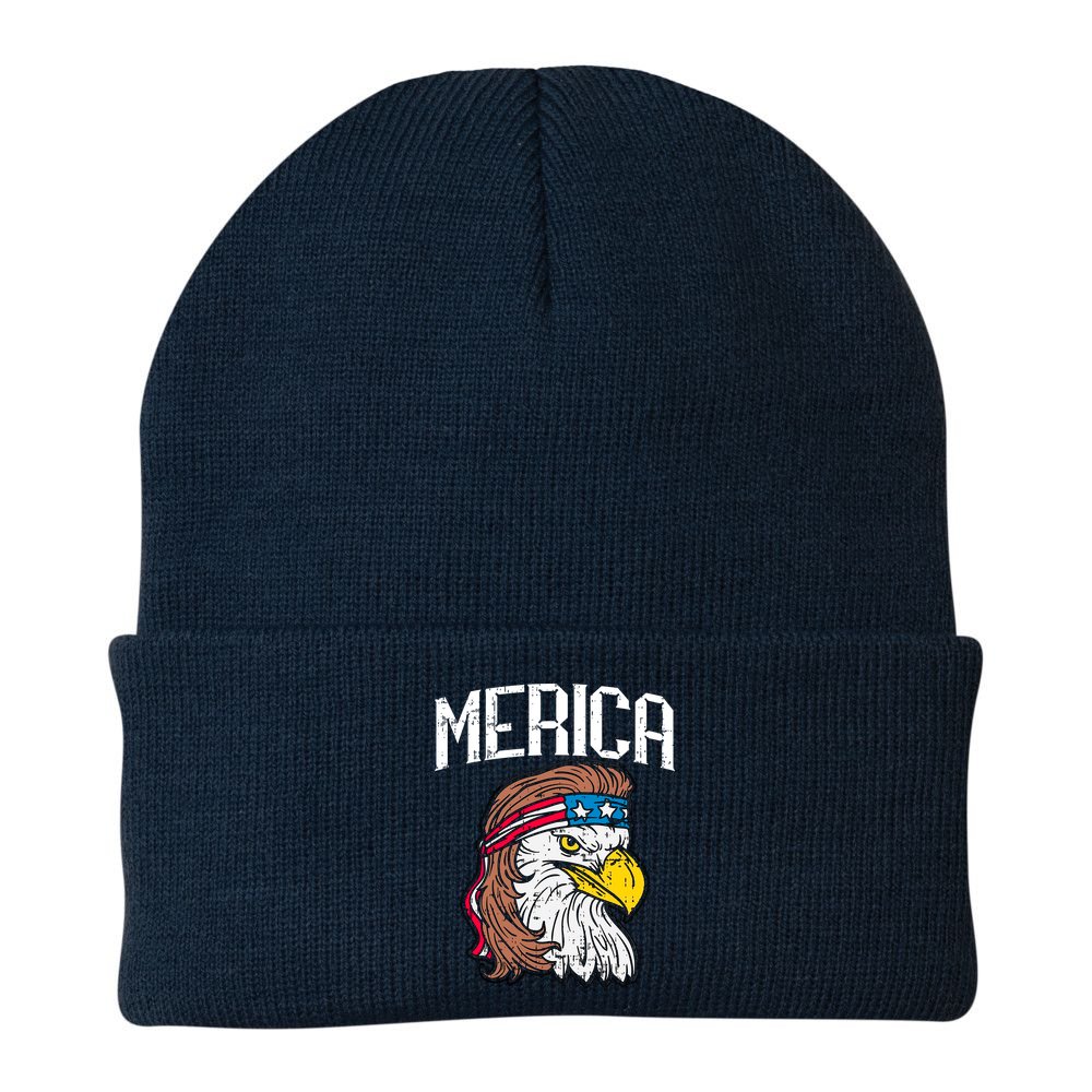 Merica Vintage Patriotic Bald Eagle Beanie
