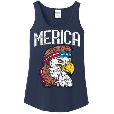 Merica Vintage Patriotic Bald Eagle Ladies Essential Tank