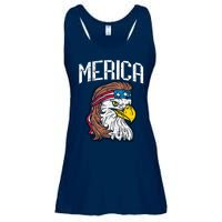 Merica Vintage Patriotic Bald Eagle Ladies Essential Flowy Tank