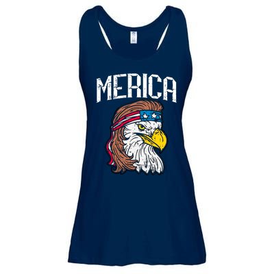 Merica Vintage Patriotic Bald Eagle Ladies Essential Flowy Tank