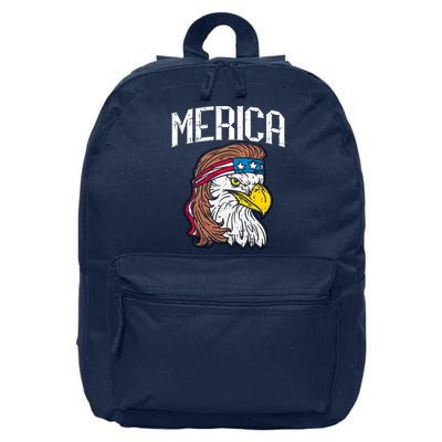 Merica Vintage Patriotic Bald Eagle 16 in Basic Backpack
