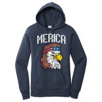 Merica Vintage Patriotic Bald Eagle Women's Pullover Hoodie