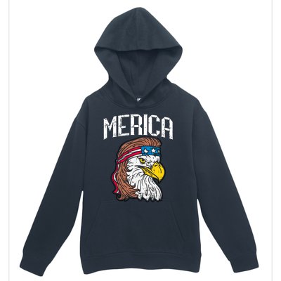 Merica Vintage Patriotic Bald Eagle Urban Pullover Hoodie