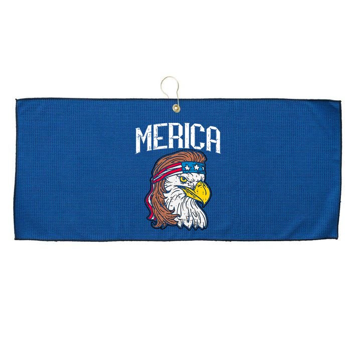 Merica Vintage Patriotic Bald Eagle Large Microfiber Waffle Golf Towel