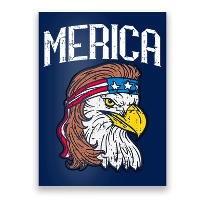 Merica Vintage Patriotic Bald Eagle Poster