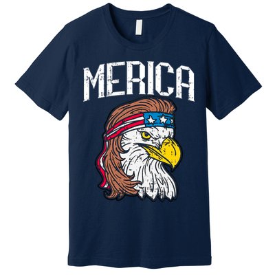 Merica Vintage Patriotic Bald Eagle Premium T-Shirt