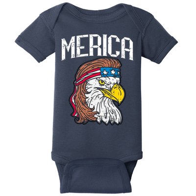 Merica Vintage Patriotic Bald Eagle Baby Bodysuit