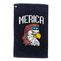 Merica Vintage Patriotic Bald Eagle Platinum Collection Golf Towel