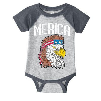 Merica Vintage Patriotic Bald Eagle Infant Baby Jersey Bodysuit