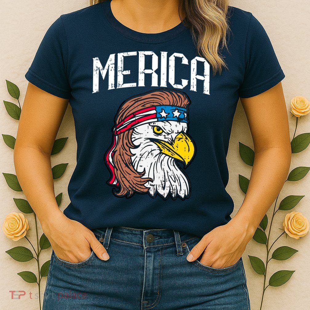 Merica Vintage Patriotic Bald Eagle Womens T-Shirt