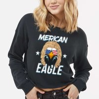 Merican Eagle Cropped Pullover Crew