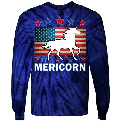 Mericorn American Unircorn Tie-Dye Long Sleeve Shirt